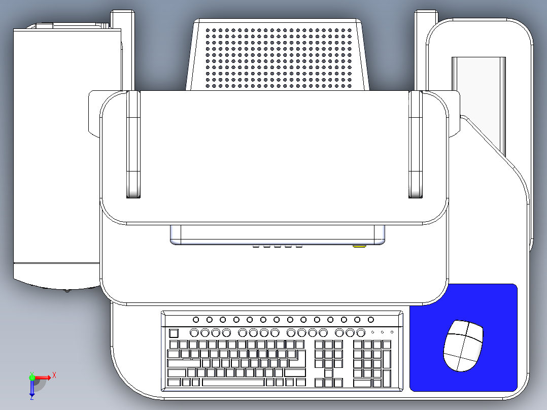 solidworks 电脑桌设计图俯视图