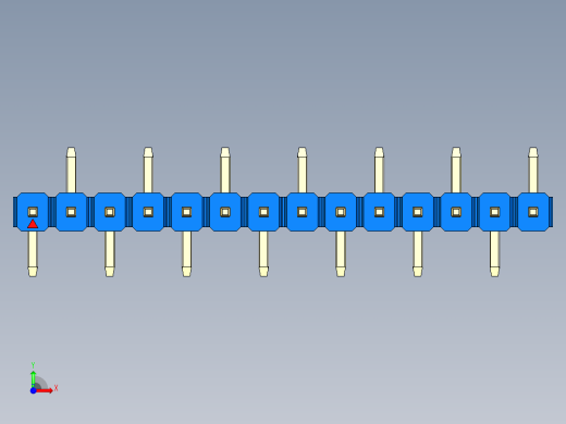 彩色公排针 100mil 2.54mm 系列-DS1022_blue_14p_100mil_Type_SMT_R2_rev1.0前视缩略图