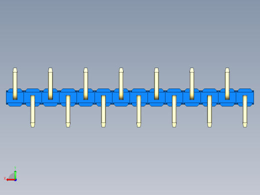 彩色公排针 100mil 2.54mm 系列-DS1022_blue_14p_100mil_Type_SMT_R2_rev1.0后视缩略图