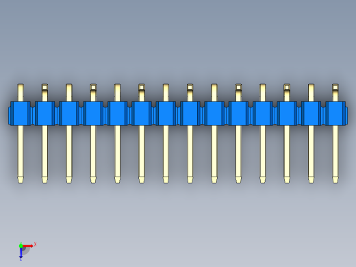 彩色公排针 100mil 2.54mm 系列-DS1022_blue_14p_100mil_Type_SMT_R2_rev1.0俯视缩略图
