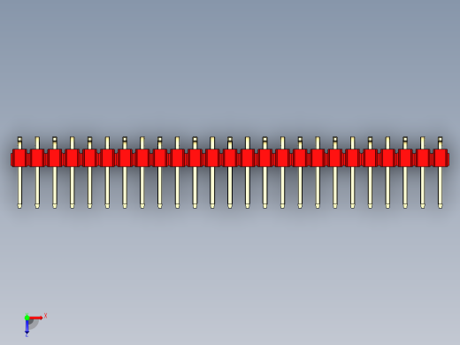 彩色公排针 100mil 2.54mm 系列-DS1022_red_25p_100mil_Type_SMT_R1_rev1.0俯视缩略图