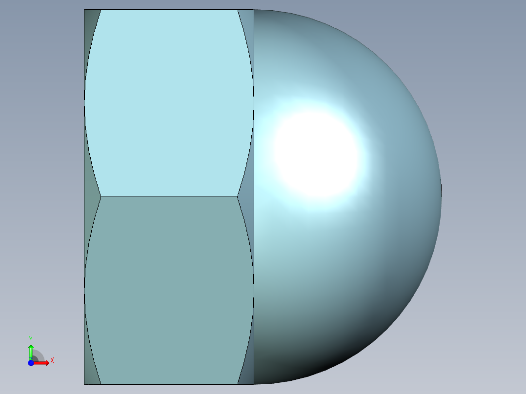 盖冒螺母前视图