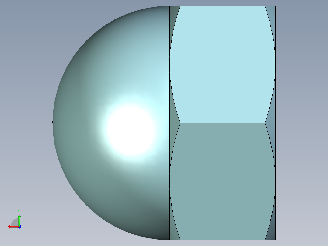 盖冒螺母后视图