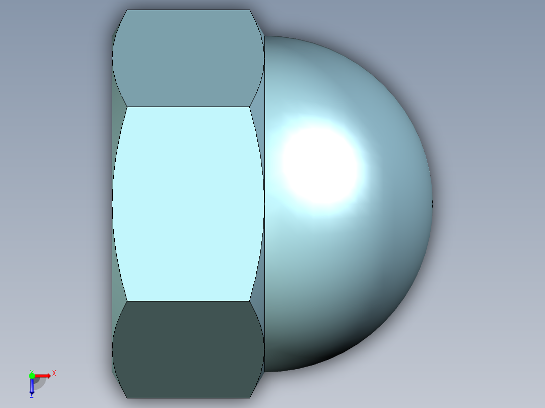 盖冒螺母俯视图