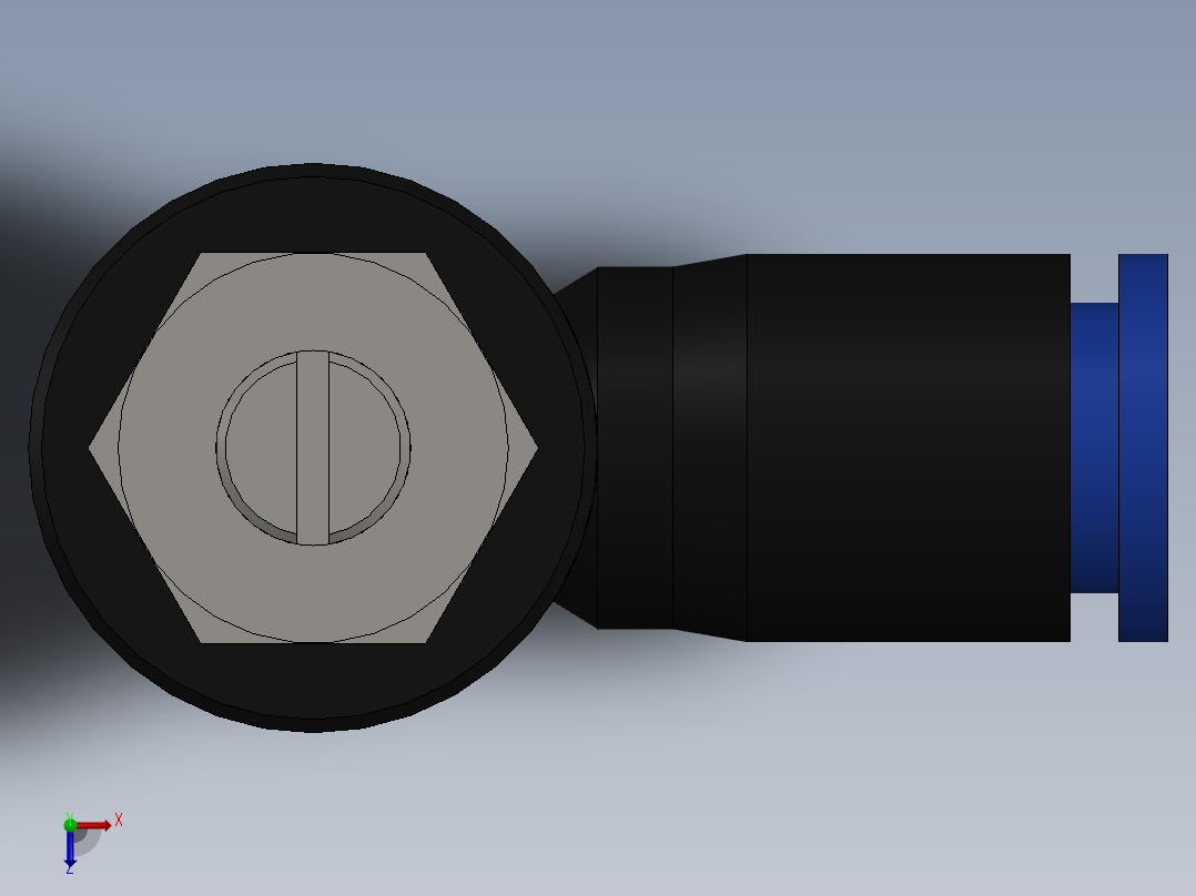 Ø6 x 1-4 - CONTROLE DE FLUXO 90° BANJO (C0K510628)俯视图