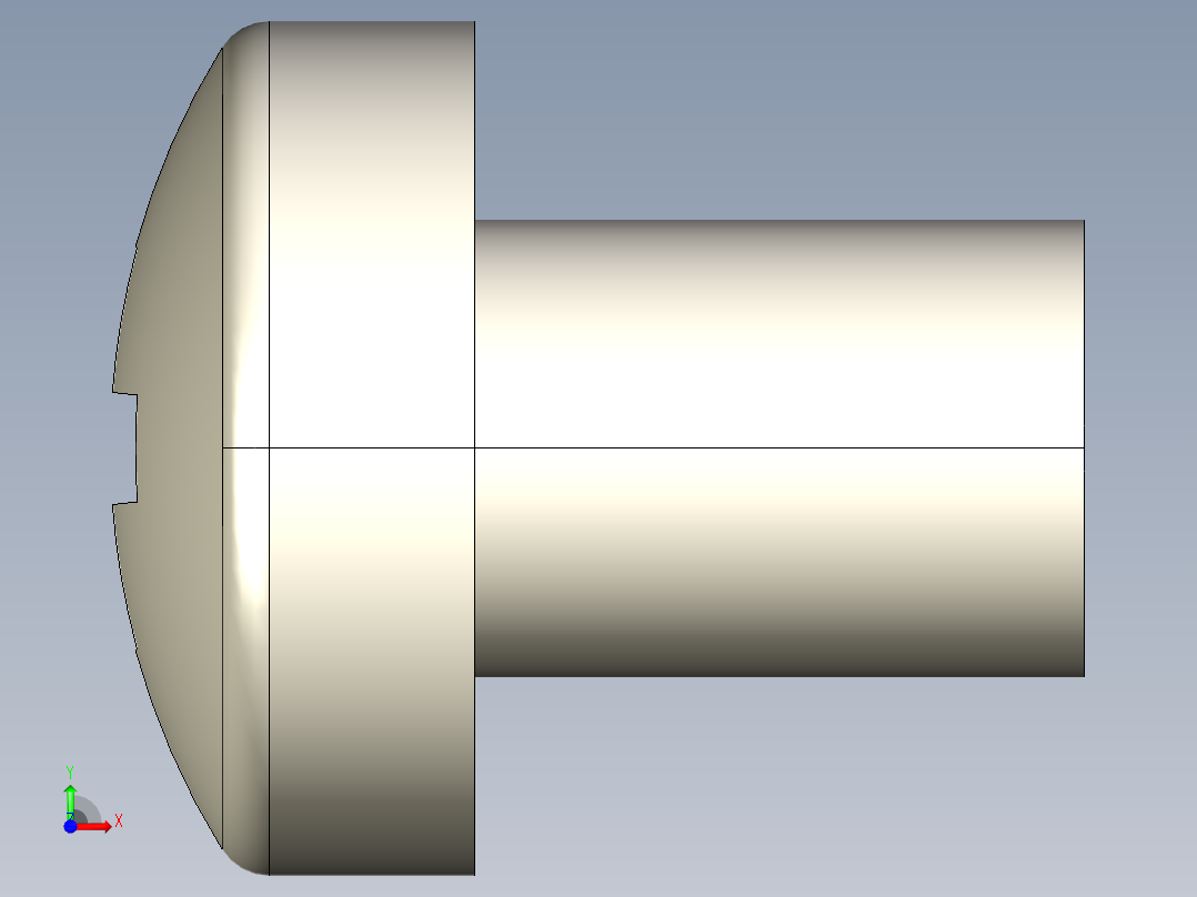 螺丝 M3 十字盘头-M3 x 4 Screw head.STEP前视图