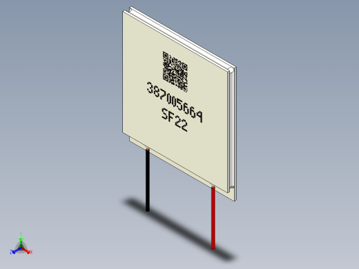 热电珀耳帖模块元件，40,0 x 40,0 x 4,2 mm，带硅胶周边密封正等轴测缩略图