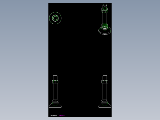 水平調整腳座(迷你型)2259(A)-2D多系列多零件图纸模型