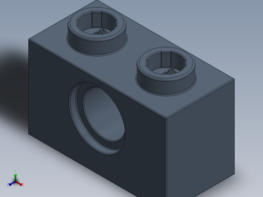 乐高机械组积木（横梁）-4225435 - 3700 Sand Blue Technic Brick 1 x 2 with Hole