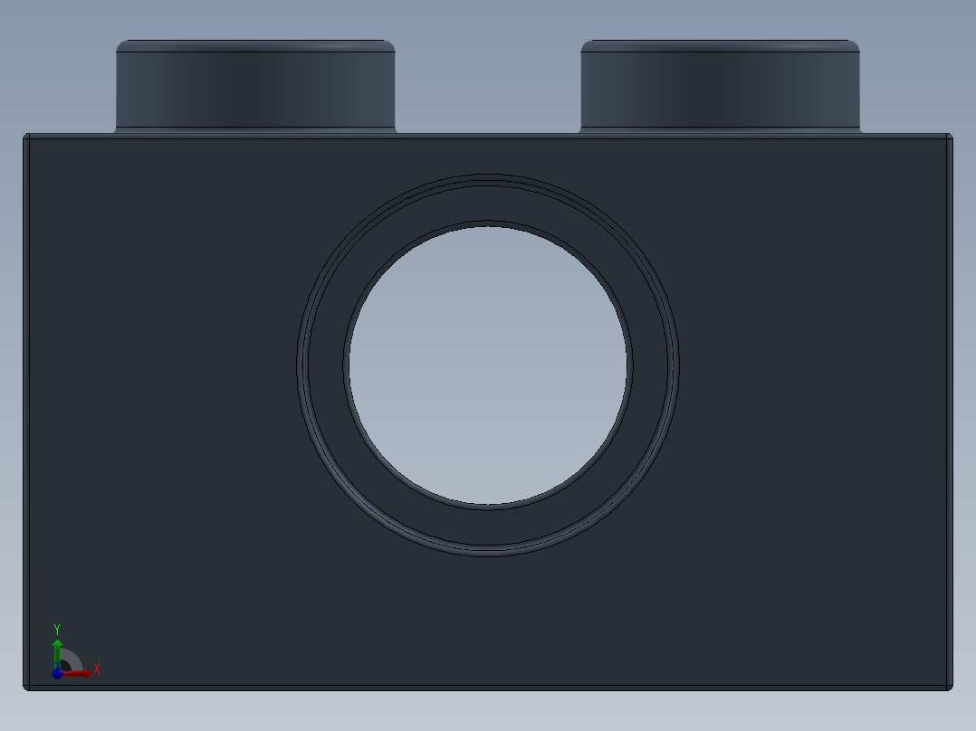 乐高机械组积木（横梁）-4225435 - 3700 Sand Blue Technic Brick 1 x 2 with Hole前视图