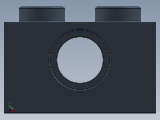 乐高机械组积木（横梁）-4225435 - 3700 Sand Blue Technic Brick 1 x 2 with Hole前视缩略图