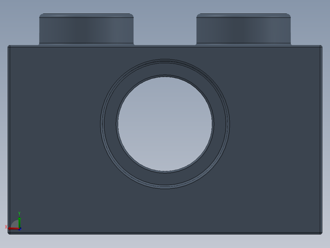 乐高机械组积木（横梁）-4225435 - 3700 Sand Blue Technic Brick 1 x 2 with Hole后视图