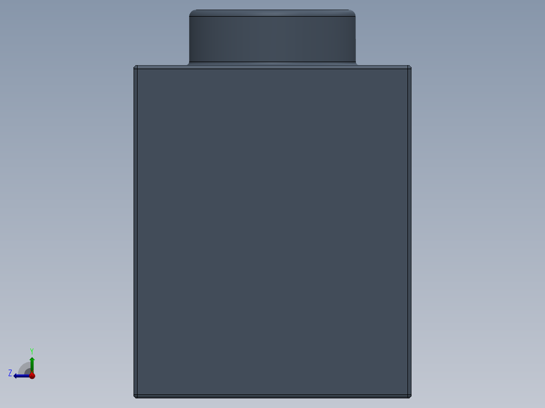 乐高机械组积木（横梁）-4225435 - 3700 Sand Blue Technic Brick 1 x 2 with Hole右视图