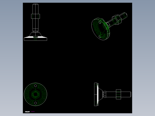 水平調整腳座LVF125B-2D多系列多零件图纸模型