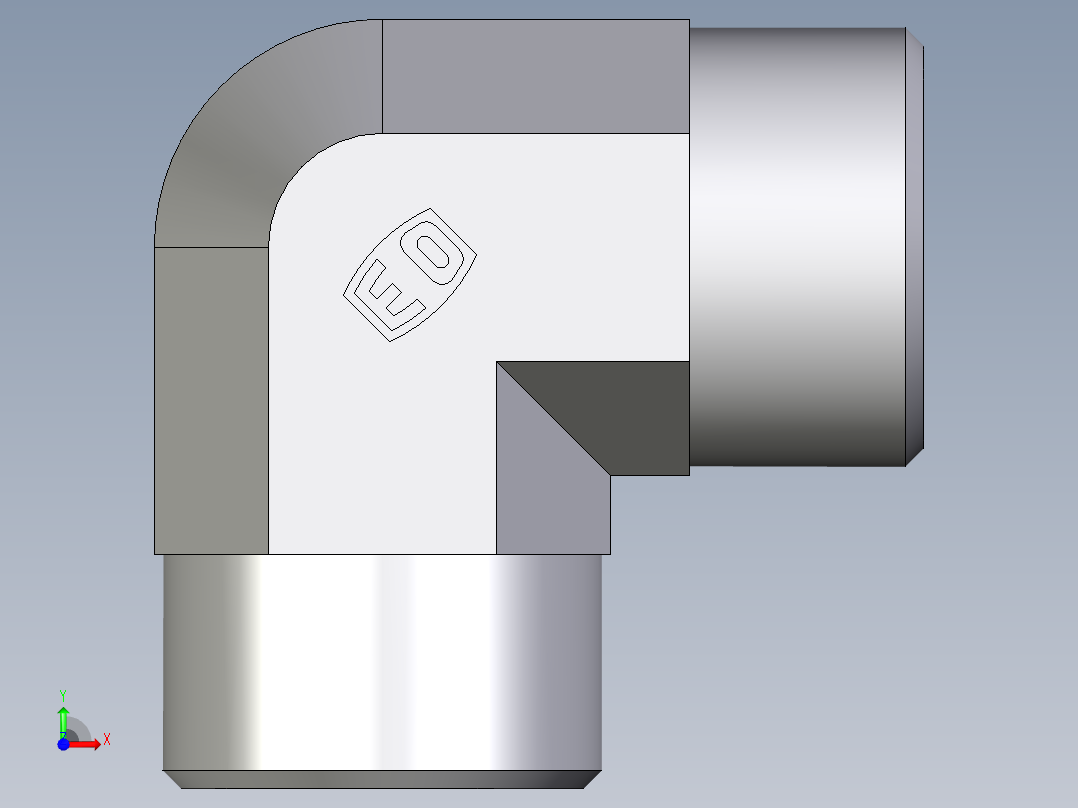 卡套式工业通用硬管接头EO_Union_elbow_W20SCFX前视图