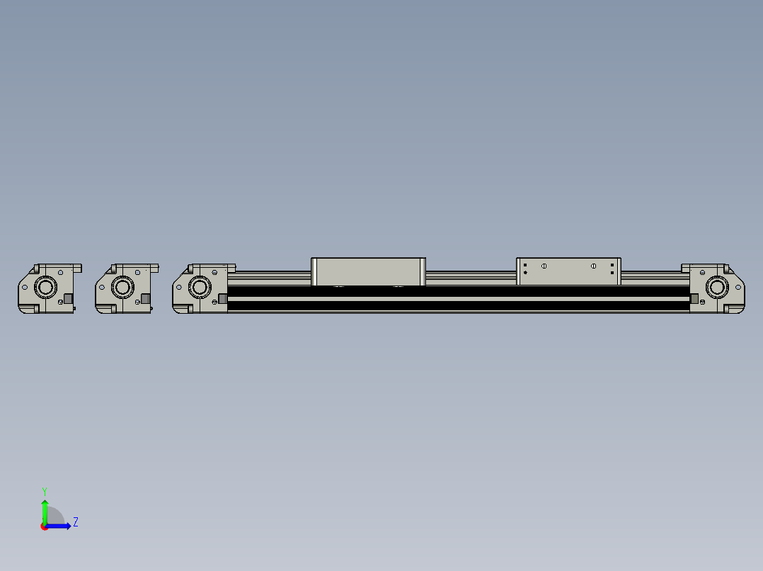 直线模组LHN4006 直线模组组合设计图纸左视图
