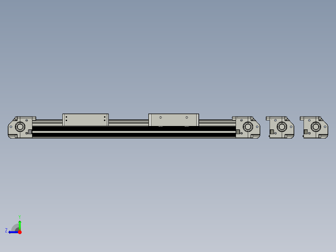 直线模组LHN4006 直线模组组合设计图纸右视图