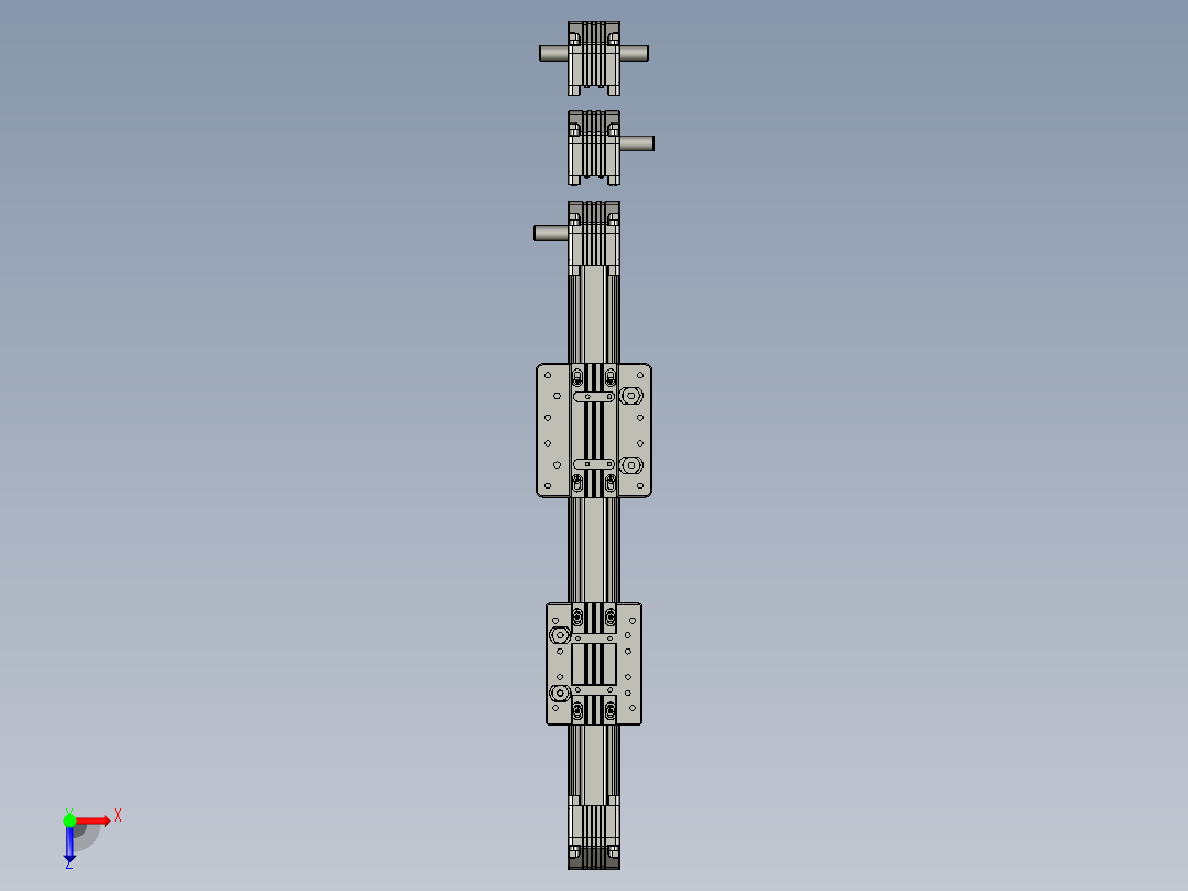 直线模组LHN4006 直线模组组合设计图纸俯视图
