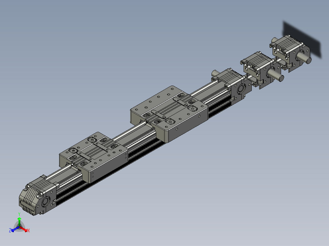 直线模组LHN4006 直线模组组合设计图纸正等轴测图