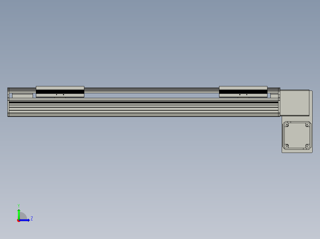 直线模组LHB17-L40-S550-RD设计图纸左视图
