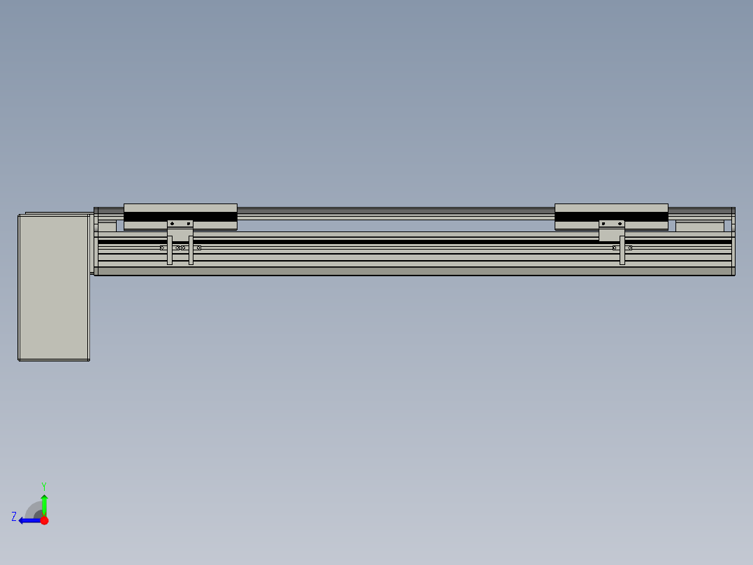 直线模组LHB17-L40-S550-RD设计图纸右视图
