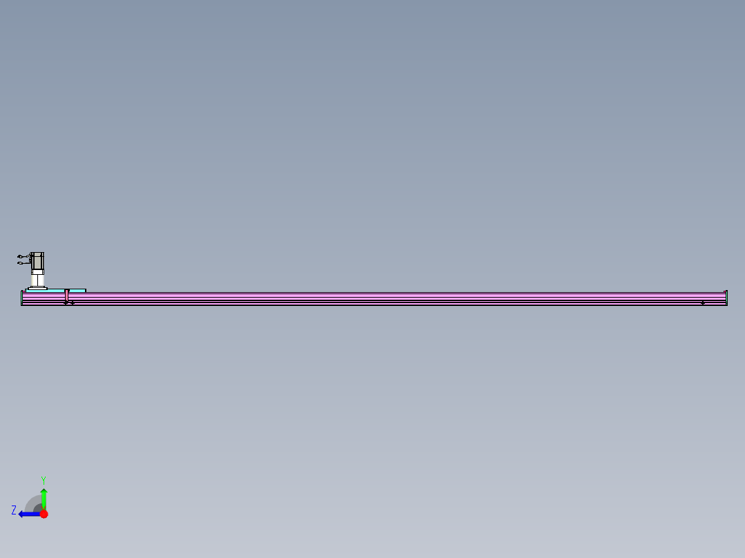 东锦齿条传动DH210G-L167-S4000-BU-减速机+P750W右视图