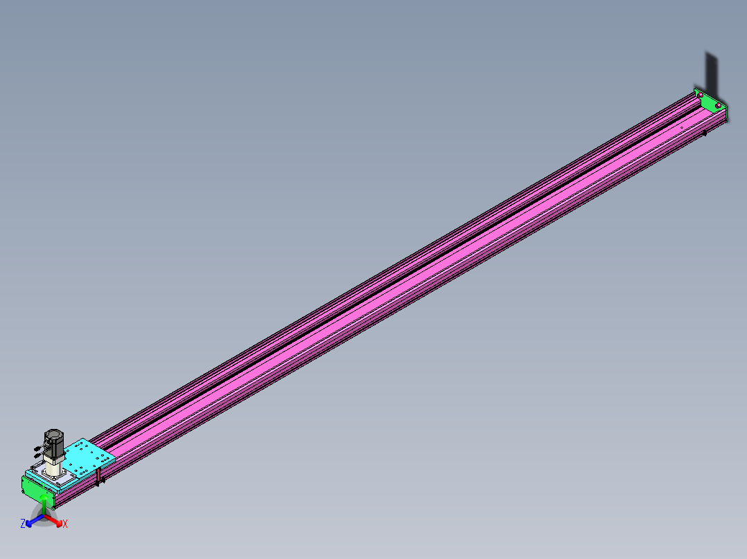 东锦齿条传动DH210G-L167-S4000-BU-减速机+P750W正等轴测图
