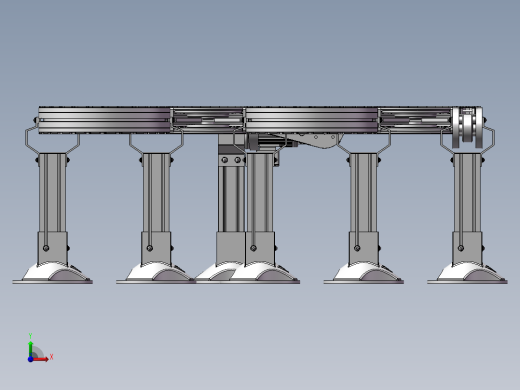 平板链条式输送机3D模前视缩略图