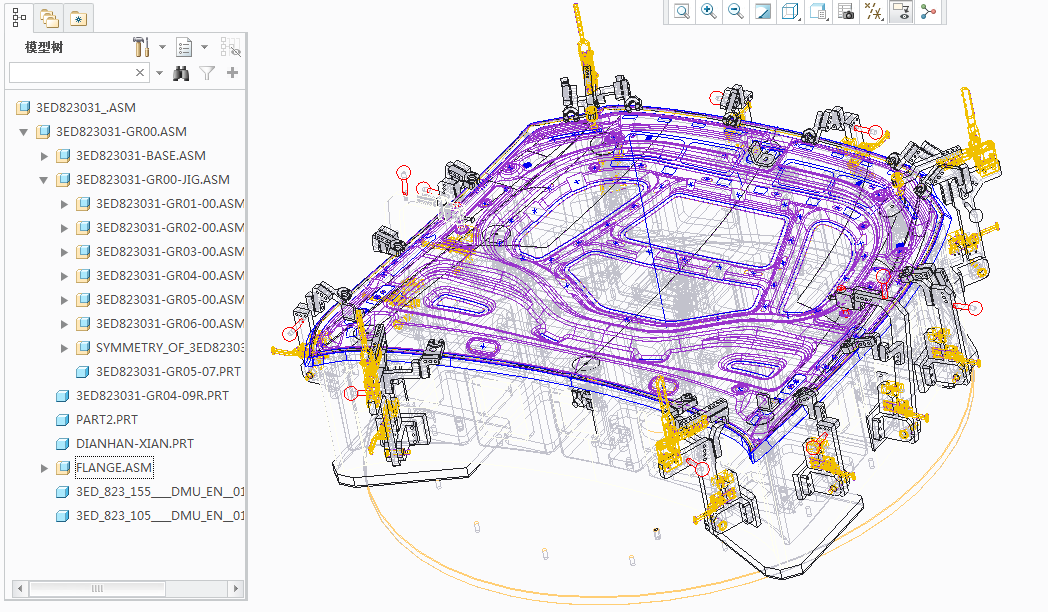 轿车前盖总成滚边胎膜模型==448350==100