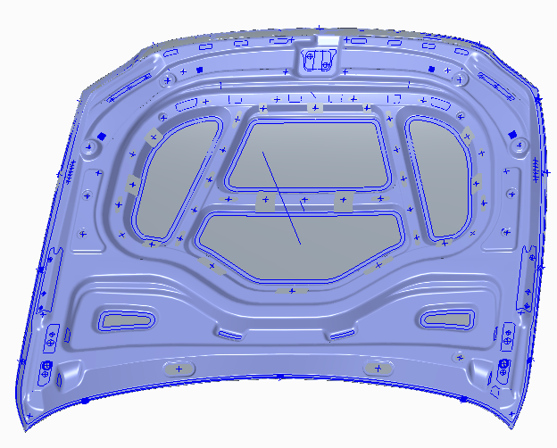轿车前盖总成滚边胎膜模型==448350==100