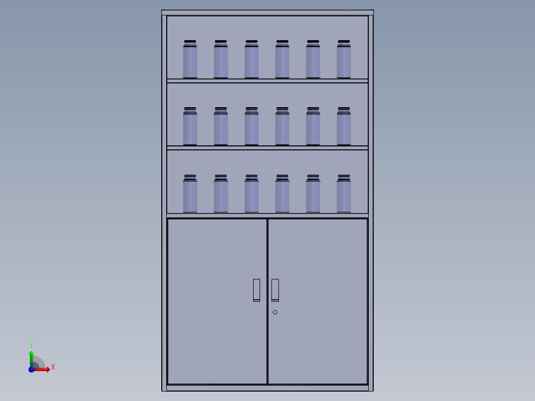 茶水柜(水杯柜)前视图