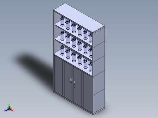 茶水柜(水杯柜)正等轴测缩略图