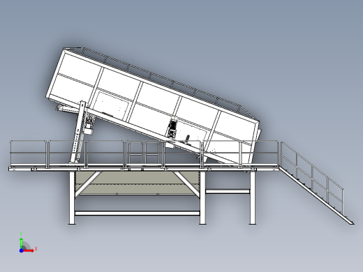 垃圾分类筛选机三维模型设计前视缩略图