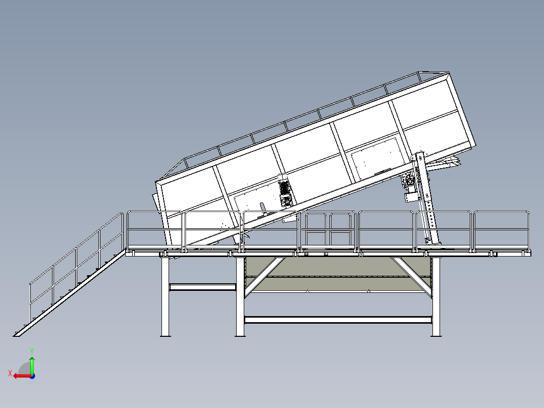 垃圾分类筛选机三维模型设计后视图