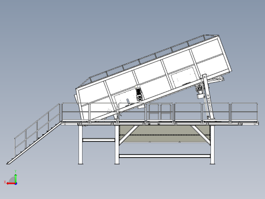 垃圾分类筛选机三维模型设计后视缩略图