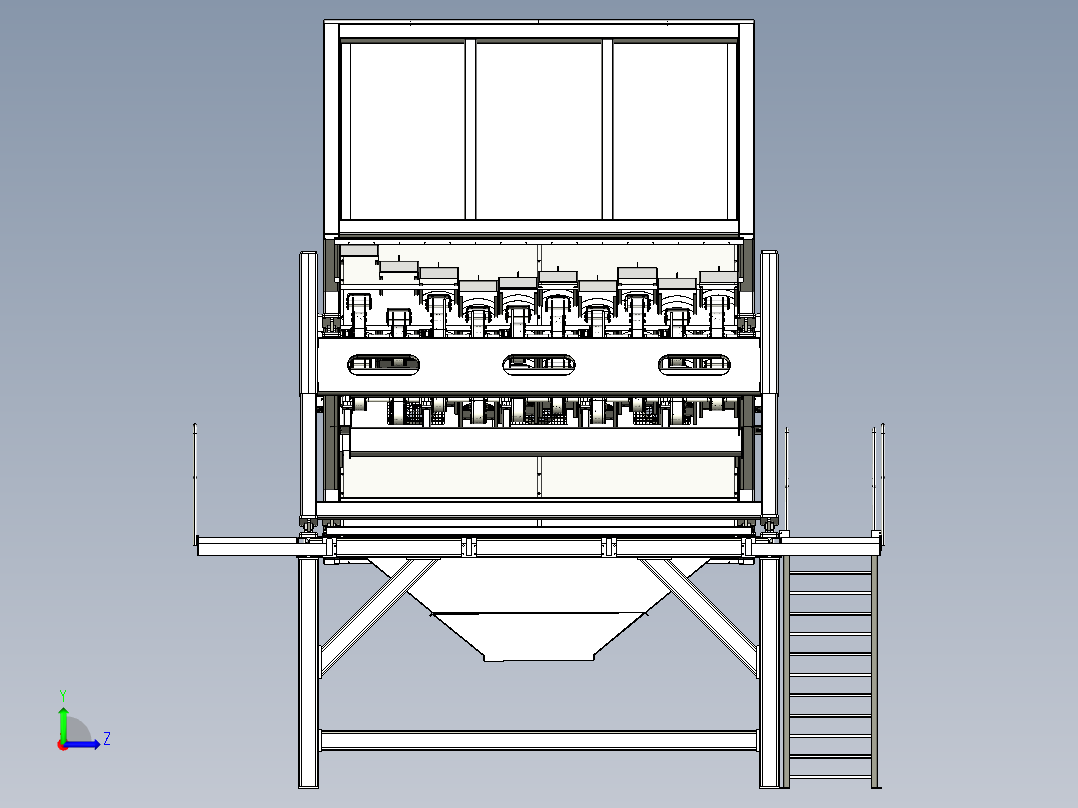 垃圾分类筛选机三维模型设计左视图