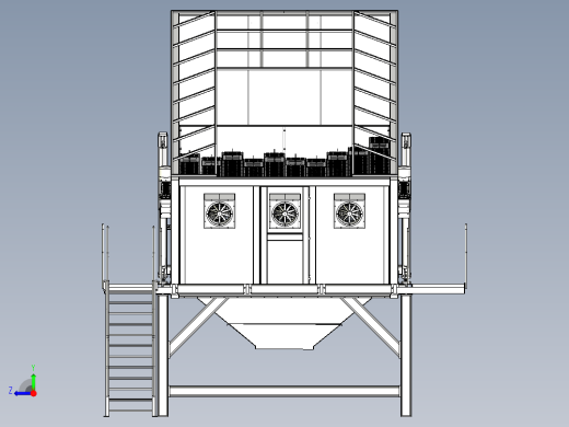 垃圾分类筛选机三维模型设计右视缩略图