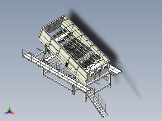 垃圾分类筛选机三维模型设计正等轴测缩略图