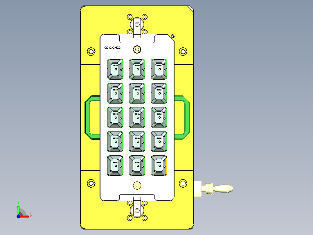 G2-C-CNC2笔记本CNC工装夹具三维模型前视图