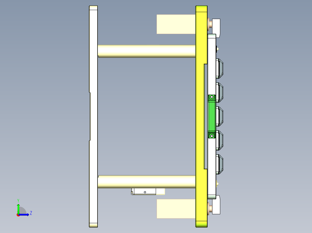 G2-C-CNC2笔记本CNC工装夹具三维模型左视图