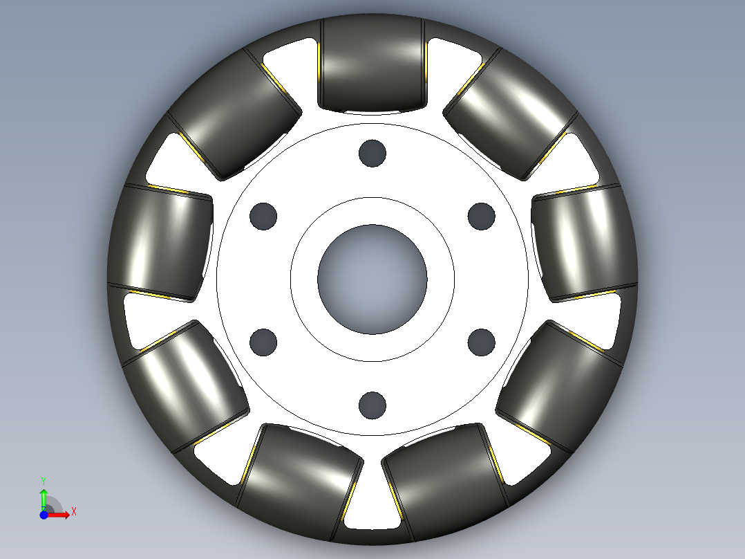 全向轮外径 100mm前视图