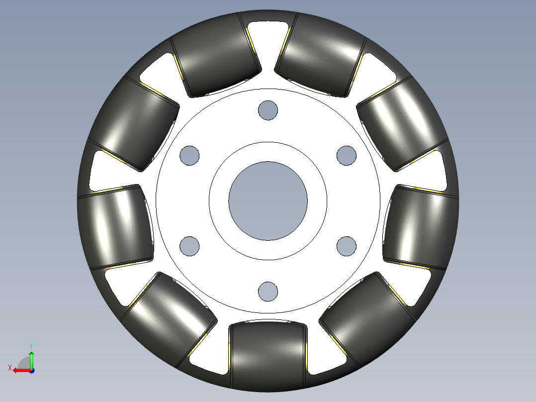 全向轮外径 100mm后视图