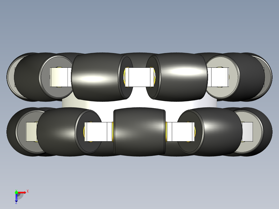全向轮外径 100mm俯视图
