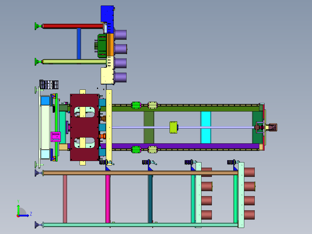 立体库出货自动托盘转换设备左视图
