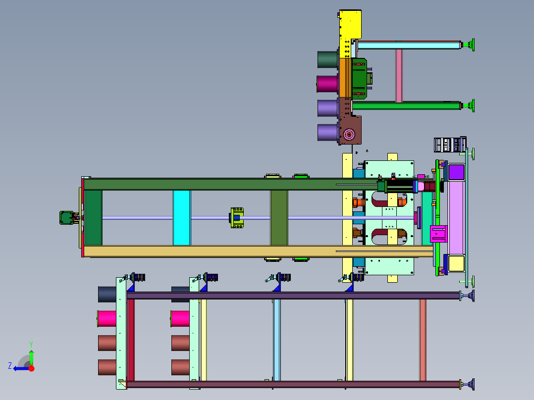立体库出货自动托盘转换设备右视图