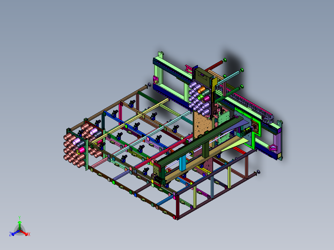 立体库出货自动托盘转换设备正等轴测图