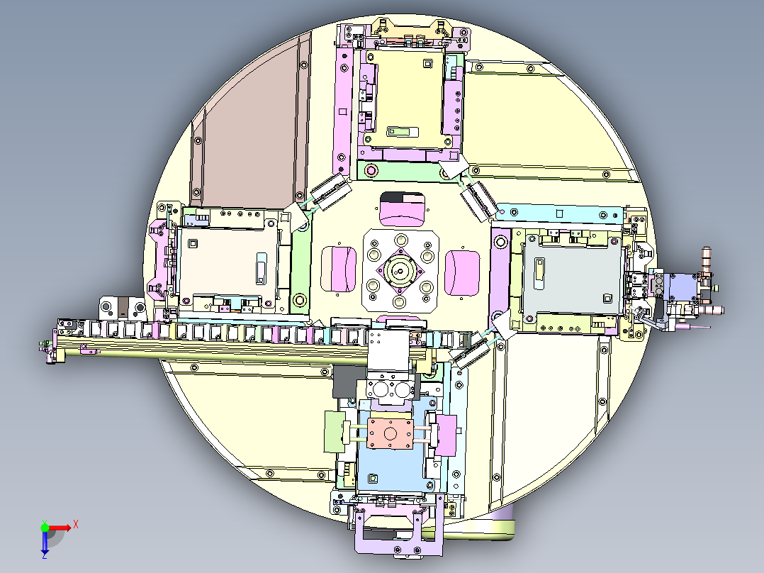 TWS-T3耳机充电盒转盘式测试机俯视图