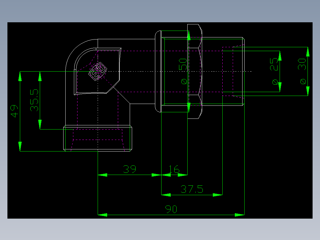PARKER管接头EO Bulkhead elbow WSV30SOMD71(16)_front