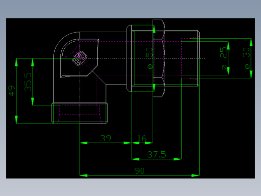 PARKER管接头EO Bulkhead elbow WSV30SOMD71(16)_front