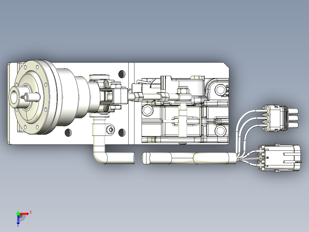 油门结构（SW设计）俯视图